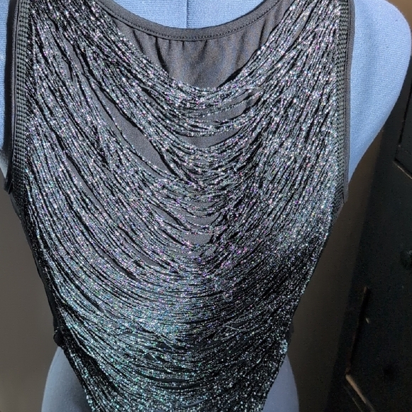 SHEIN Gray Asymmetrical Embellished Sleeveless Tank Top - Picture 6 of 6